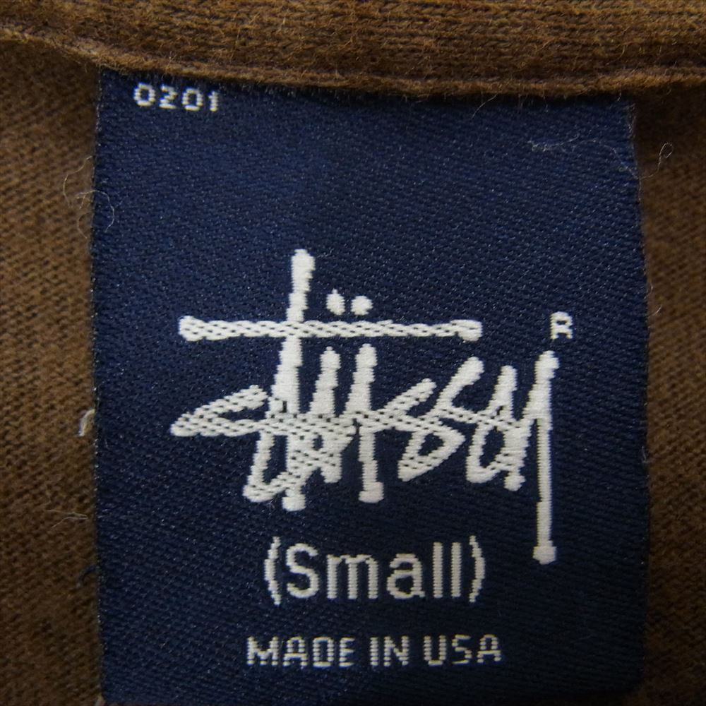 STUSSY ステューシー USA製 スカル 半袖 Tシャツ カーキ系 S【中古】