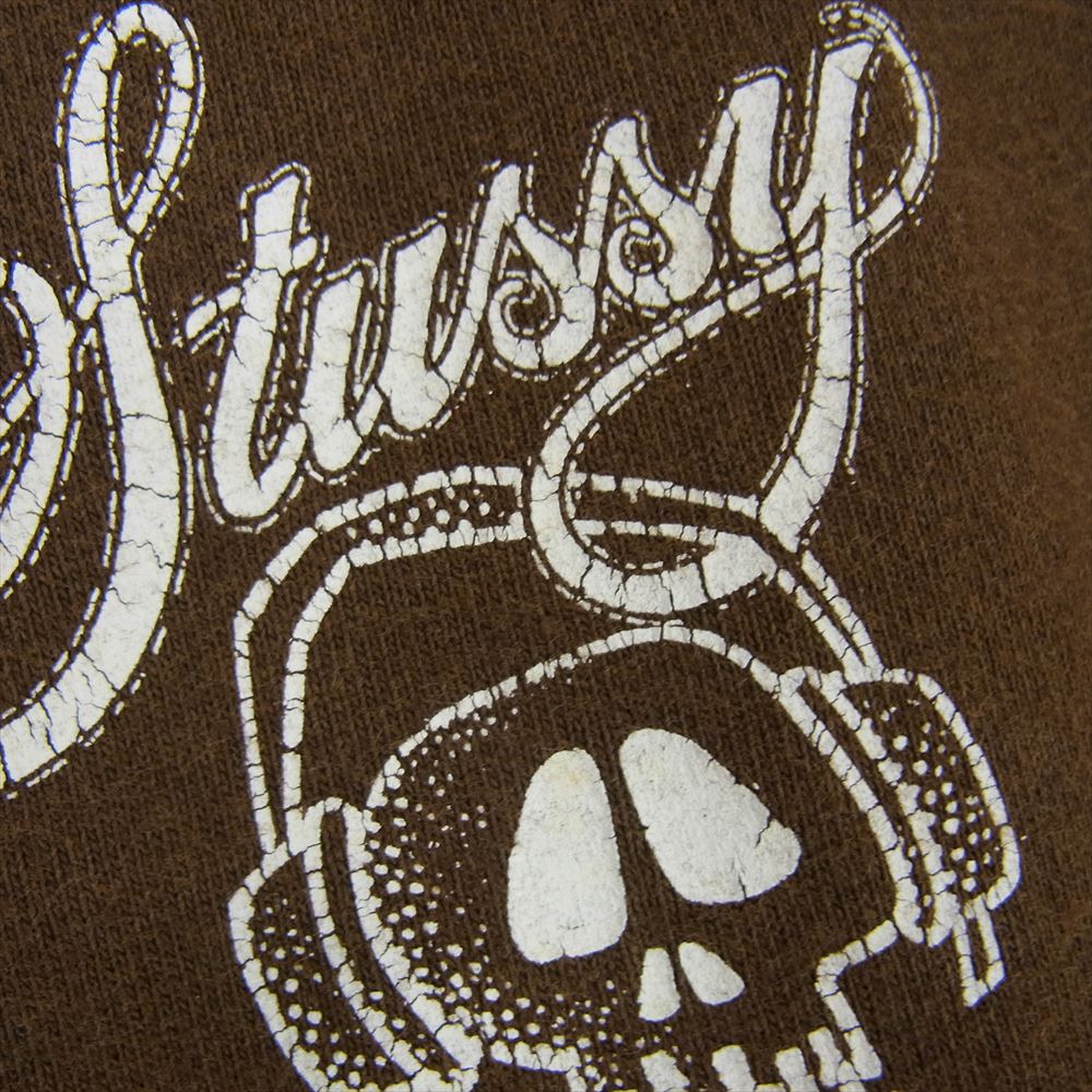 STUSSY ステューシー USA製 スカル 半袖 Tシャツ カーキ系 S【中古】