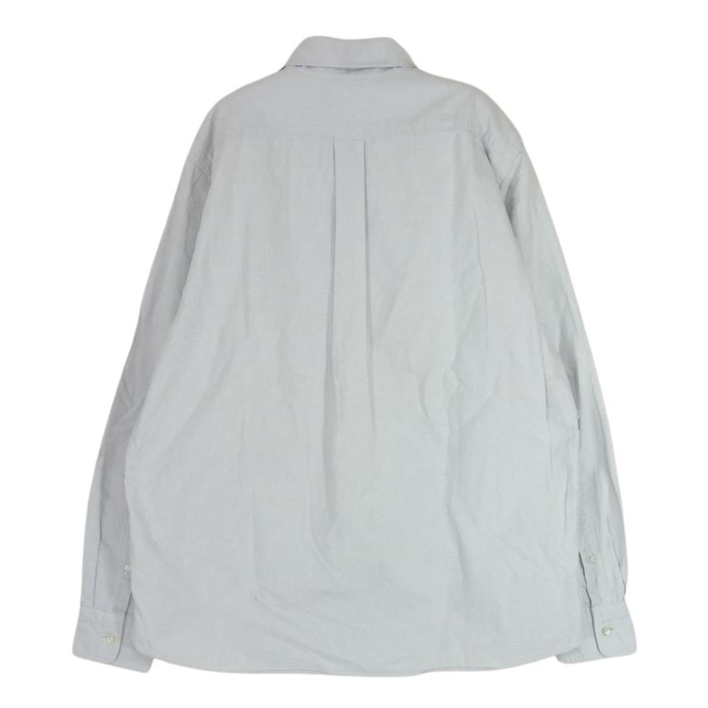 ア ベイシング エイプ パッチワーク エルボーパッチ 長袖 シャツ ライトブルー系 L【中古】