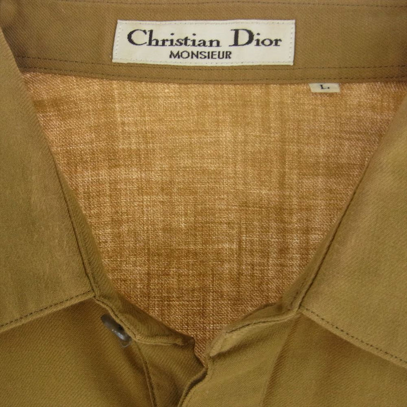 Dior ディオール Christian Dior MONSIEUR エポーレット 比翼 長袖 シャツ カーキ系 L【中古】