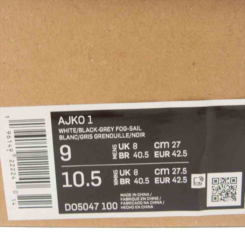 NIKE ナイキ DO5047-100 エアジョーダン1 KO グレーフォグ Air Jordan 1 KO Grey Fog ハイカット スニーカー グレー系 ホワイト系 27cm【中古】