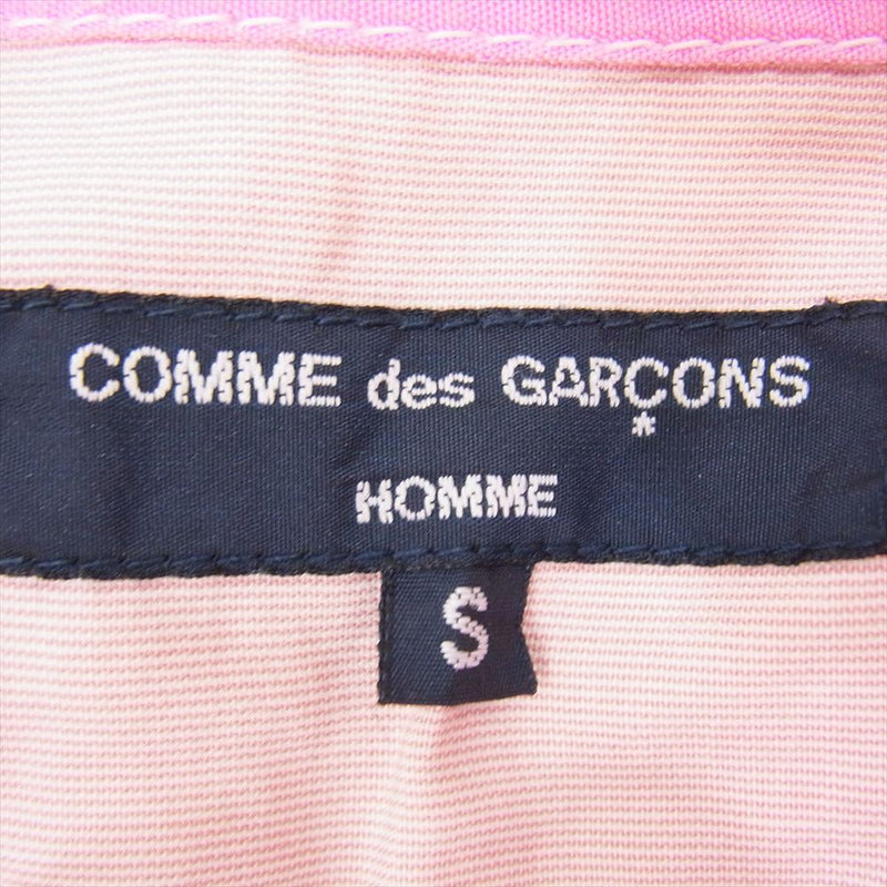 COMME des GARCONS HOMME コムデギャルソンオム AD2007 HC-B017 後染め パッカリング ボタンダウン 長袖 シャンブレー シャツ ピンク系 S【中古】