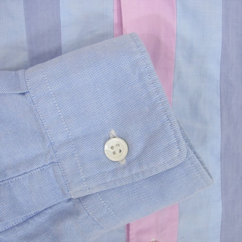 COMME des GARCONS HOMME コムデギャルソンオム AD2008 HC-B003 マルチストライプパッチワーク 長袖 シャツ S【中古】