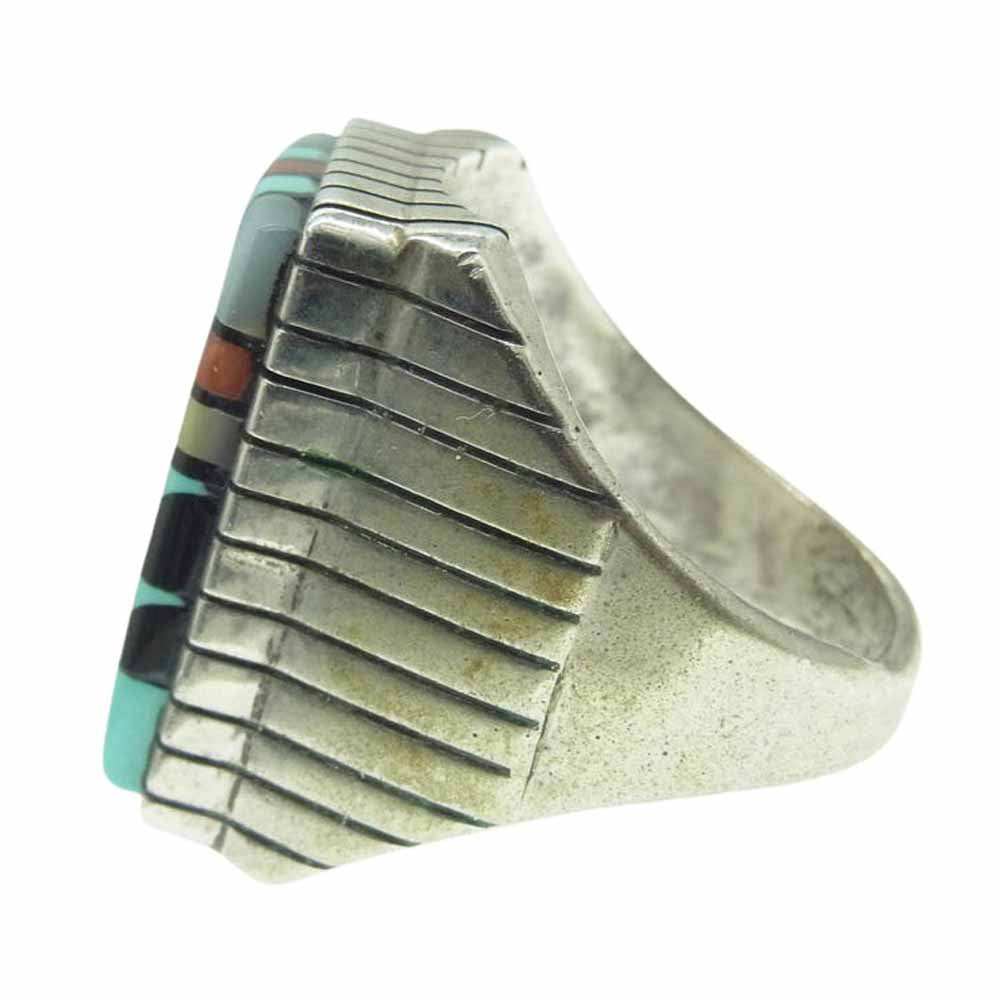 ズニ族 アーティスト 作者不明  インレイ リング シルバー系【中古】