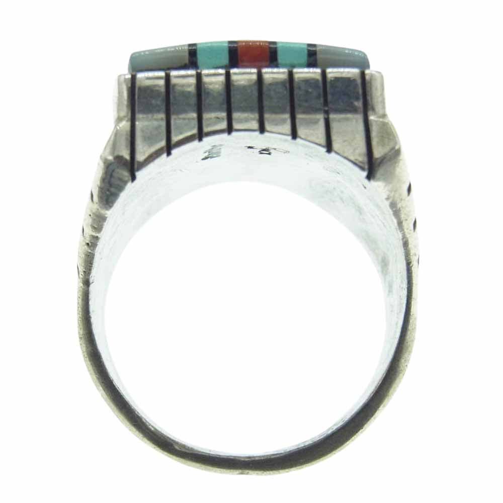 ズニ族 アーティスト 作者不明  インレイ リング シルバー系【中古】