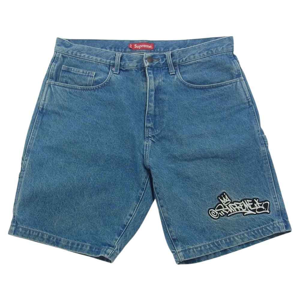 Supreme シュプリーム 21SS Handstyle Denim Painter Short ハンドスタイル デニム ペインター ショーツ ショートパンツ 34【中古】