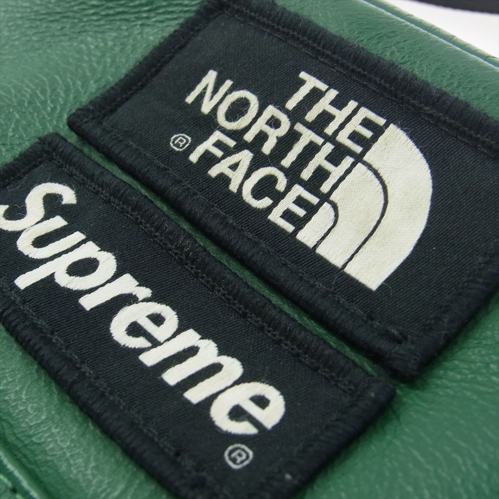 Supreme シュプリーム 17AW NF0A3KYS × THE NORTH FACE ノースフェイス レザー ショルダー バッグ グリーン系【中古】