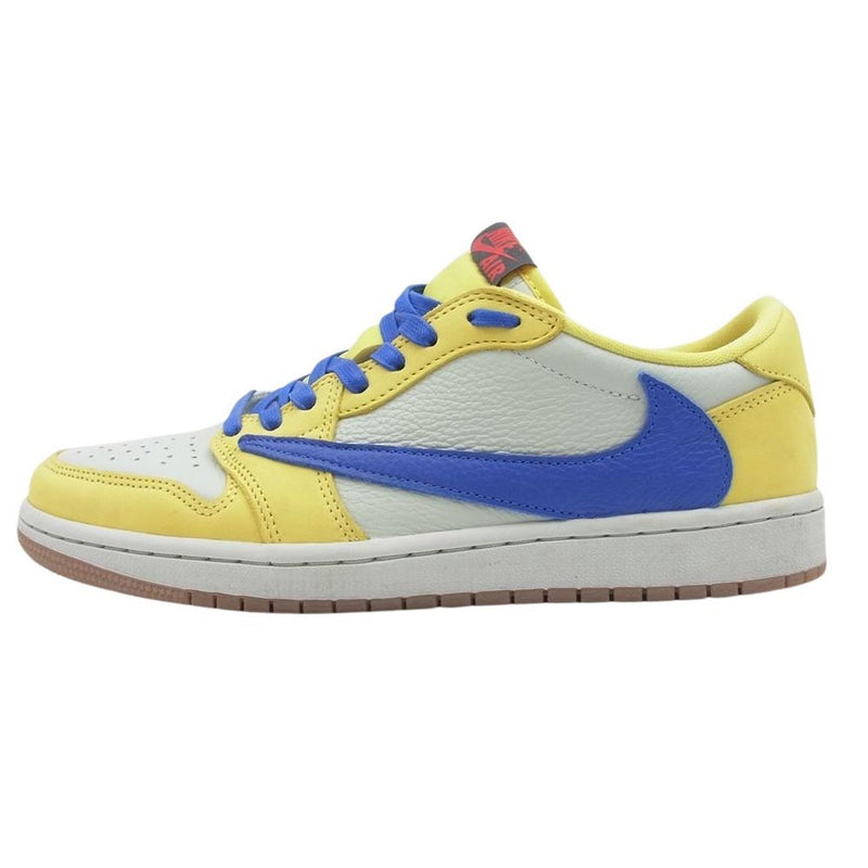 NIKE ナイキ DZ4137-700 × TRAVIS SCOTT WMNS AIR JORDAN 1 RETRO LOW OG CANARY フェイクバスターズ鑑定済 トラヴィス スコット ウィメンズ エアジョーダン1 カナリーイエロー ローカット スニーカー イエロー系 26.5cm【美品】【中古】