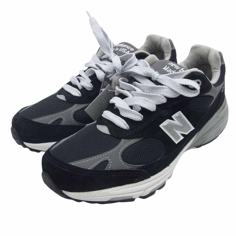 NEW BALANCE ニューバランス MR993BK フェイクバスターズ鑑定済 USA製 993 スエード メッシュ ローカット スニーカー ブラック系 27cm【新古品】【未使用】【中古】