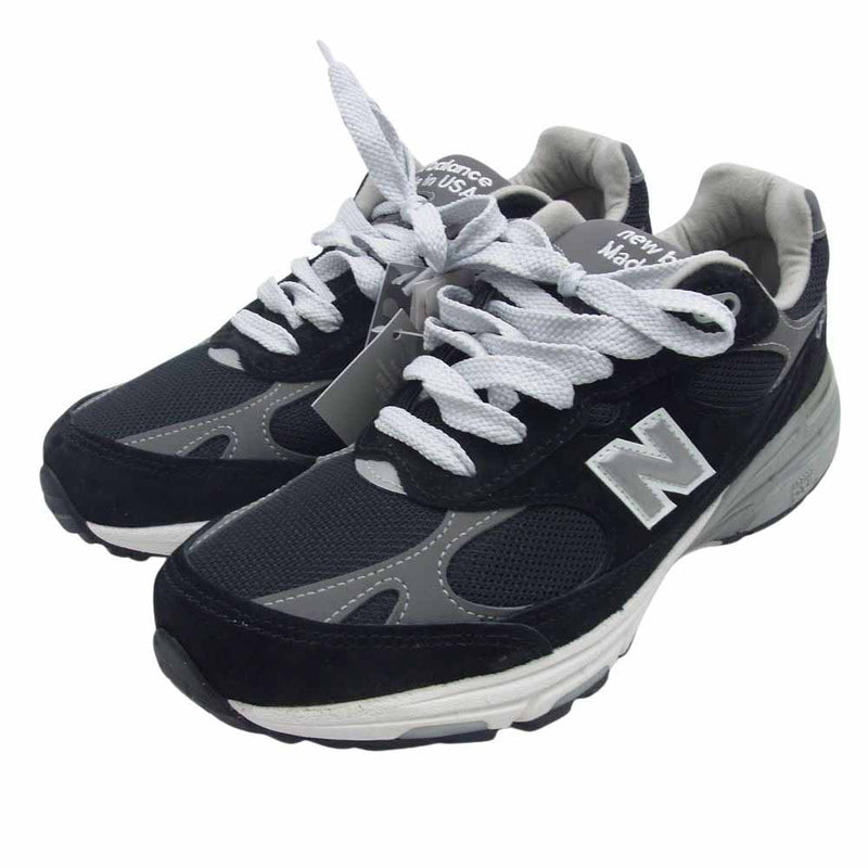 NEW BALANCE ニューバランス MR993BK フェイクバスターズ鑑定済 USA製 993 スエード メッシュ ローカット スニーカー ブラック系 27cm【新古品】【未使用】【中古】