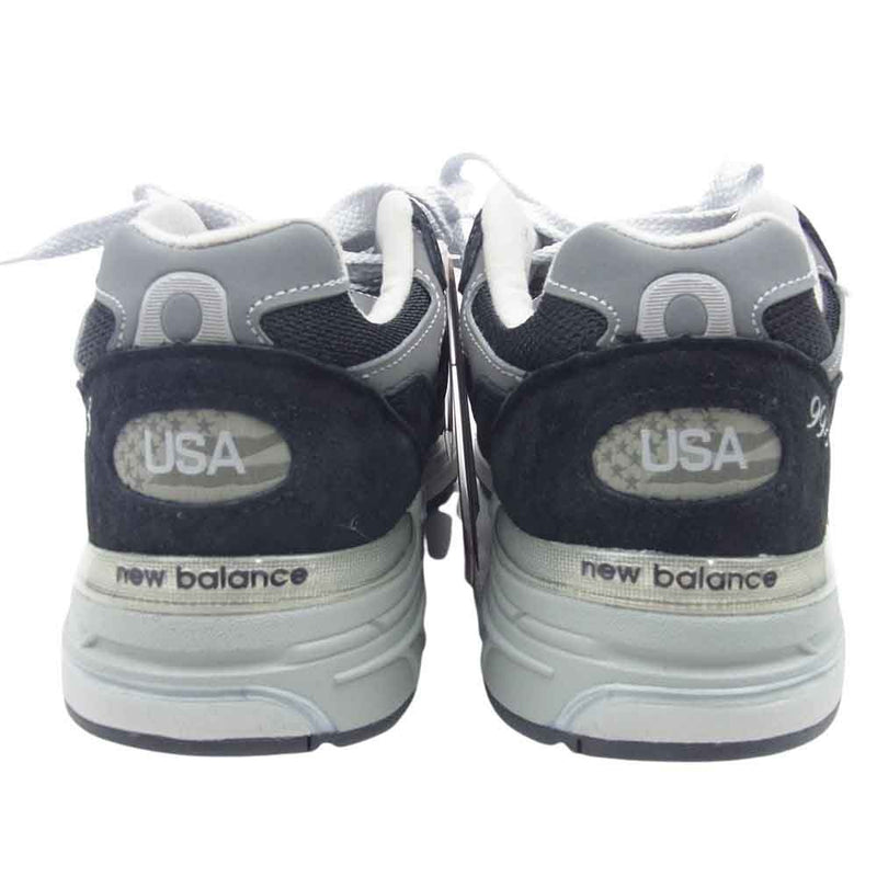 NEW BALANCE ニューバランス MR993BK フェイクバスターズ鑑定済 USA製 993 スエード メッシュ ローカット スニーカー ブラック系 27cm【新古品】【未使用】【中古】