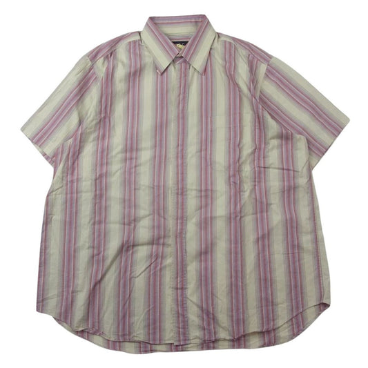 A.P.C. アーペーセー ストライプ スナップボタン ボタンダウン 半袖 シャツ 2【中古】