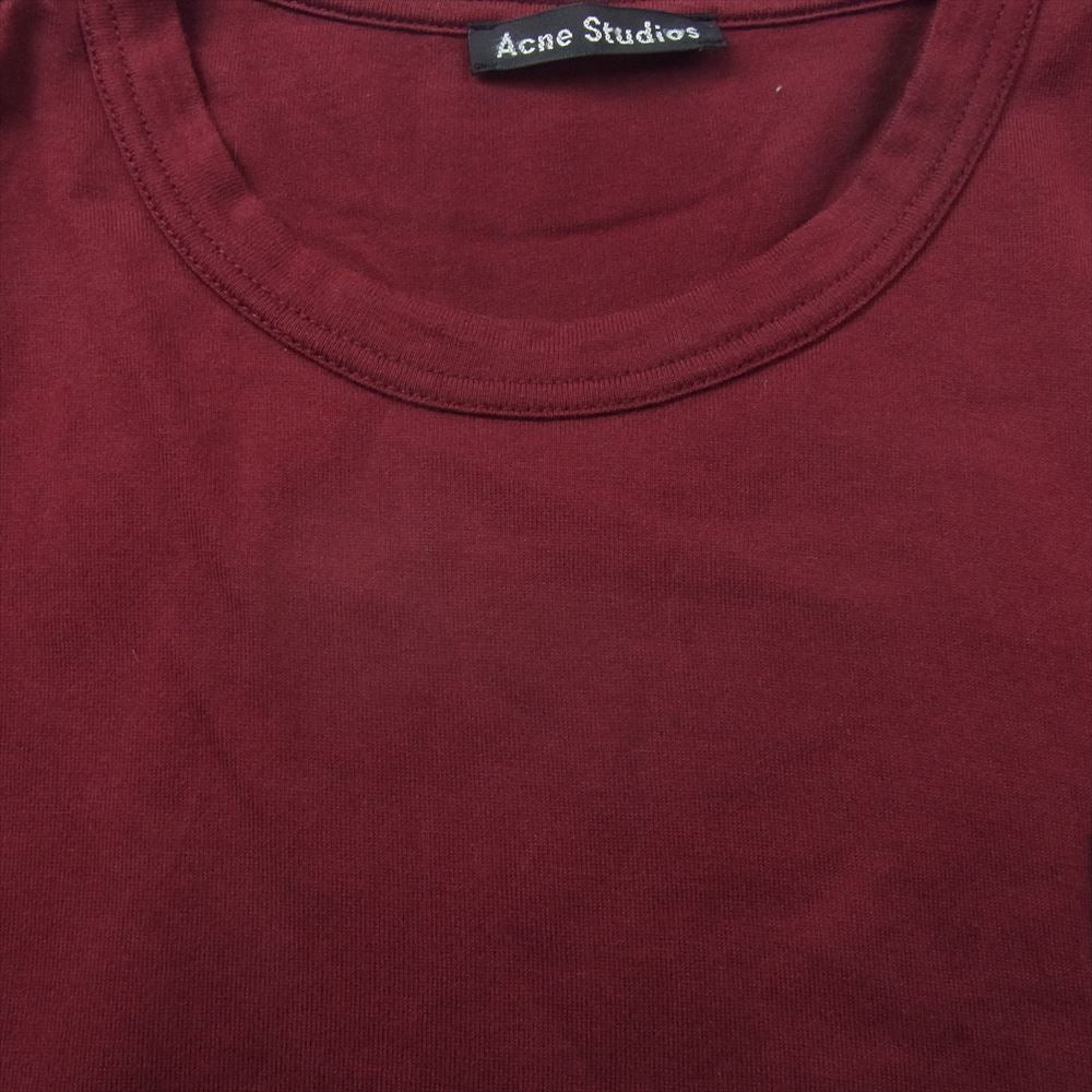 ACNE STUDIOS アクネストゥディオズ 2.5E+174 Nash Face フェイスパッチ ショートスリーブ 半袖 Tシャツ ワインレッド系 S【中古】