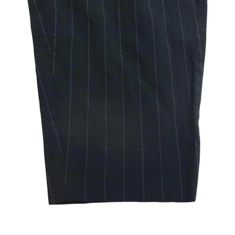 COMME des GARCONS HOMME DEUX コムデギャルソンオムドゥ AD2019 DE-P034 ポリ縮絨 製品染め ストライプ テーパード パンツ ブラック系 XS【中古】