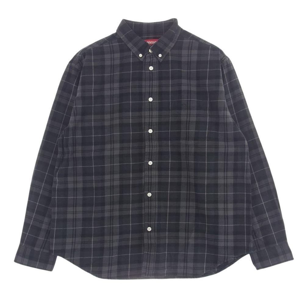 Supreme シュプリーム 24AW Plaid Flannel Shirt チェック フランネル シャツ ブラック系 M【極上美品】【中古】