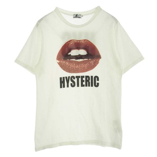 HYSTERIC GLAMOUR ヒステリックグラマー 02182CT34 LIPS TEE リップス プリント 半袖 Tシャツ ホワイト系 S【中古】