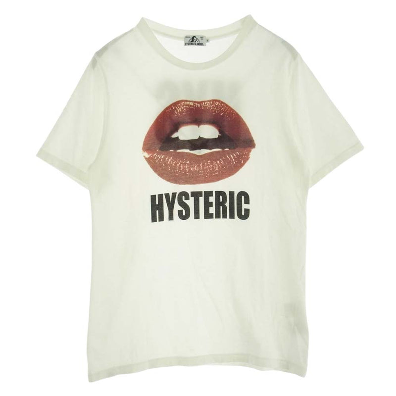 HYSTERIC GLAMOUR ヒステリックグラマー 02182CT34 LIPS TEE リップス プリント 半袖 Tシャツ ホワイト系 S【中古】