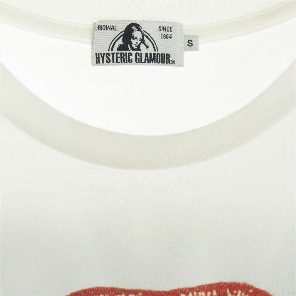 HYSTERIC GLAMOUR ヒステリックグラマー 02182CT34 LIPS TEE リップス プリント 半袖 Tシャツ ホワイト系 S【中古】