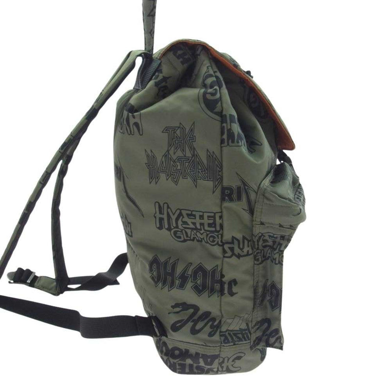 HYSTERIC GLAMOUR ヒステリックグラマー PORTER ポーター Wネーム コラボ RUCKSACK ラックサック リュックサック バックパック カーキ系【極上美品】【中古】