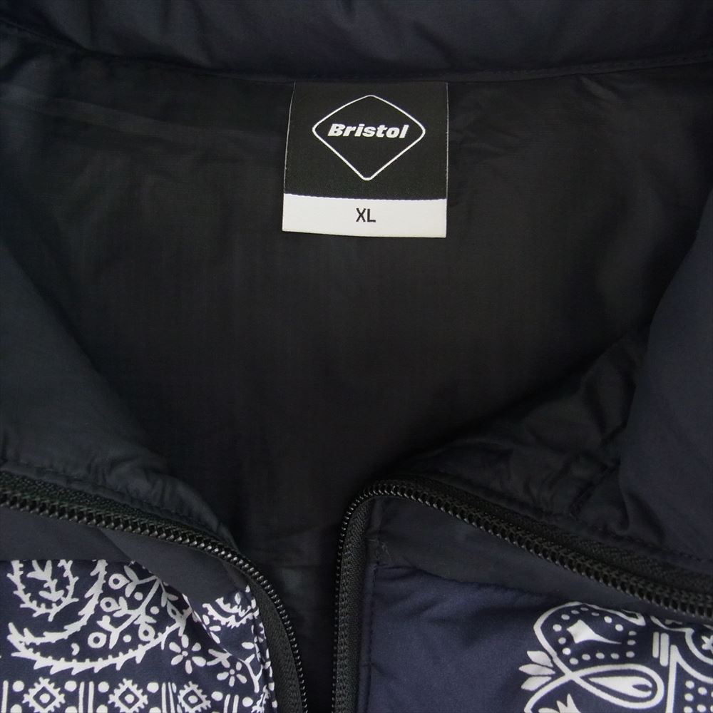 F.C.R.B. エフシーアールビー 22AW FCBR-222043 DOWN VEST バンダナ ロゴ ダウン ベスト ネイビー系 XL【中古】