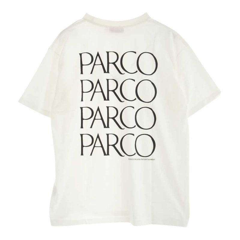 サウンドショップバランサ 23SS × PARCO 渋谷パルコ POPUP バックプリント 半袖 クルーネック Tシャツ ホワイト系 L【新古品】【未使用】【中古】