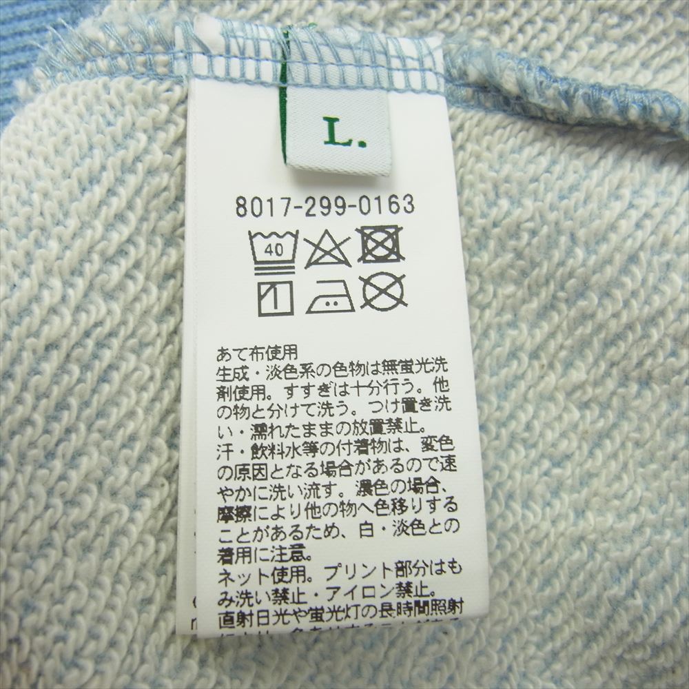 カリフォルニア ジェネラルストア 8017-299-0163 CGS COUNTY LINE カレッジ ロゴ プリント 半袖 クルーネック スウェット ブルー系 L【中古】