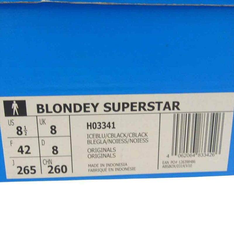 adidas アディダス H03341 × Blondey McCoy Superstar Starlight Blue ブロンディ マッコイ スーパースター スターライト ブルー スニーカー ライトブルー系 26.5cm【中古】