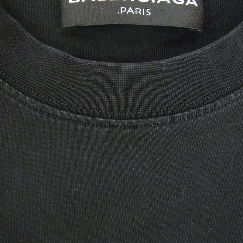 BALENCIAGA バレンシアガ T24 460612 TUK22 1000 PARIS パリ プリント 半袖 クルーネック Tシャツ ブラック系 XS【中古】