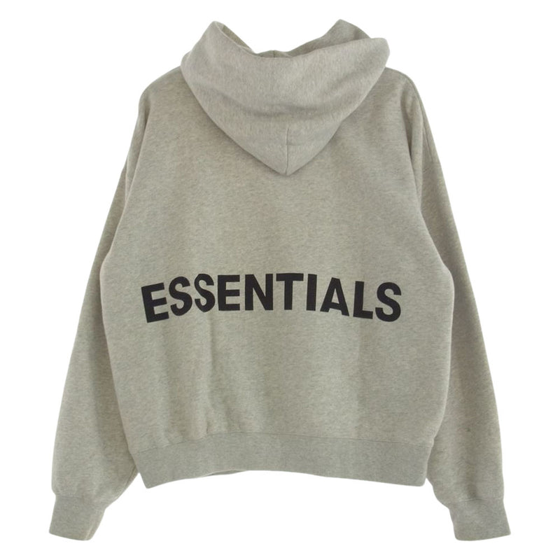 FEAR OF GOD フィアオブゴッド ESSENTIALS エッセンシャルズ バック ロゴ フーディー パーカー スウェット グレー グレー系 S【中古】