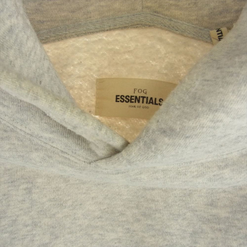 FEAR OF GOD フィアオブゴッド ESSENTIALS エッセンシャルズ バック ロゴ フーディー パーカー スウェット グレー グレー系 S【中古】