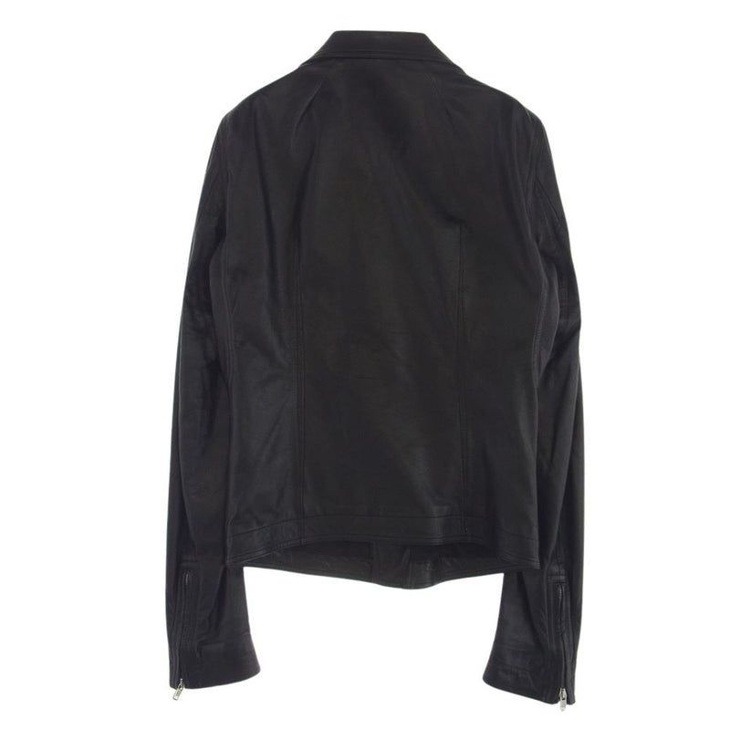 Rick Owens リックオウエンス 17SS RU17S9764-LVT STOOGES LEATHER JACKET ゴートレザー ダブル ライダース ジャケット ブラック系 48【中古】