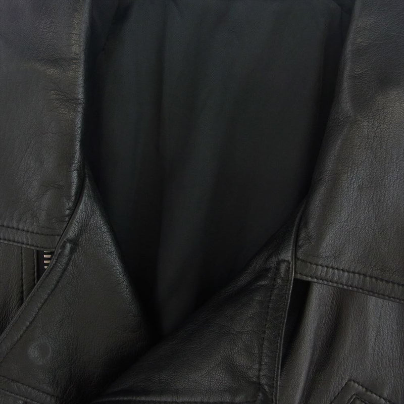 Rick Owens リックオウエンス 17SS RU17S9764-LVT STOOGES LEATHER JACKET ゴートレザー ダブル ライダース ジャケット ブラック系 48【中古】