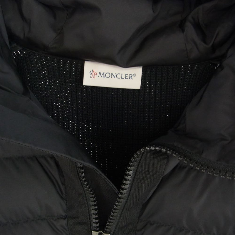 MONCLER モンクレール I20919B50800 CARDIGAN TRICOT ニット切替 フーディー ダウン ジャケット ブラック系 L【新古品】【未使用】【中古】