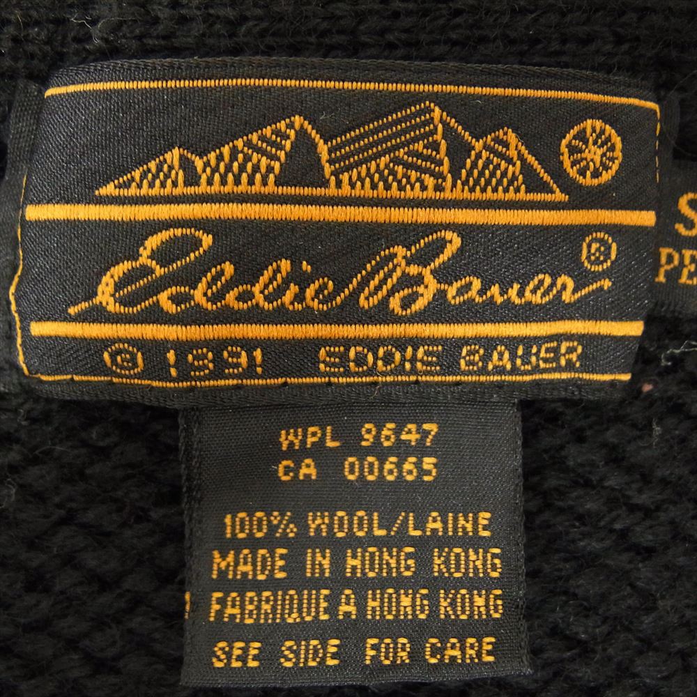 Eddie Bauer エディー・バウアー ヴィンテージ 黒タグ 花柄 カーディガン ブラック系 S【中古】