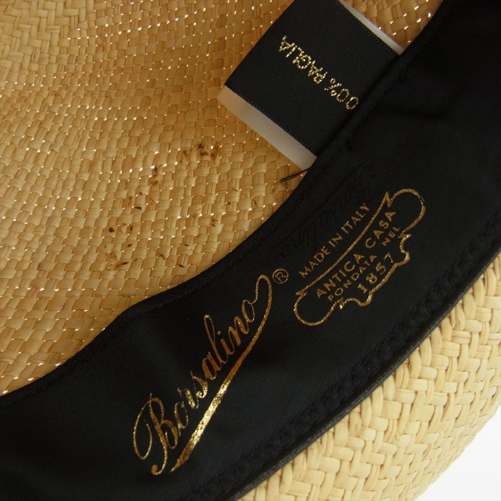 Borsalino ベージュ ハット 麦わら パナマ 帽子 夏 サマーハット Borsalino ベージュ ハット 麦わら パナマ 帽子 夏 サマーハット