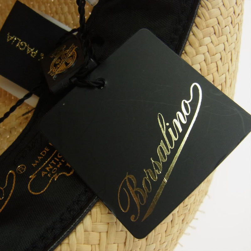 Borsalino ベージュ ハット 麦わら パナマ 帽子 夏 サマーハット Borsalino ベージュ ハット 麦わら パナマ 帽子 夏 サマーハット