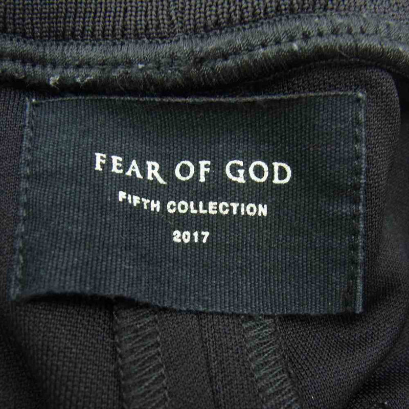 FEAR OF GOD フィアオブゴッド FIFTH COLLECTION 5C17DN DOUBLE KNIT TRACK PANT ダブルニット サイドライン 裾ジップ トラックパンツ ブラック系 S【中古】