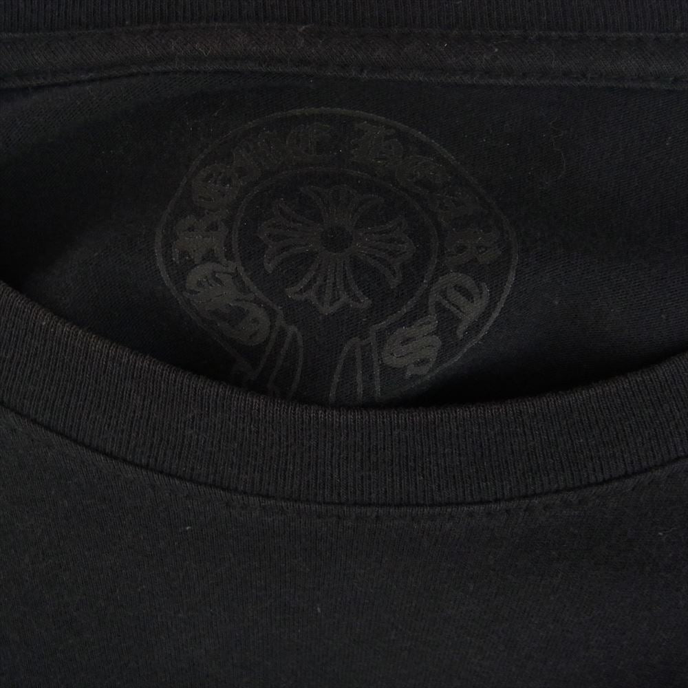 CHROME HEARTS クロムハーツ（原本無） ホースシュープリント フローラルクロスアーム ポケット付き 長袖 Tシャツ ロンT ブラック ブラック系 M【中古】