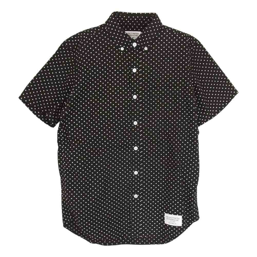 WACKO MARIA ワコマリア 15SS-DOT-08 刺繍 ドット ボタンダウン 半袖 シャツ ブラック系 M【中古】