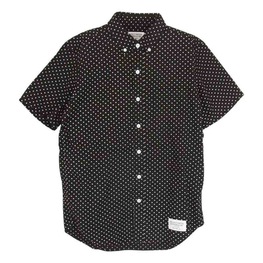 WACKO MARIA ワコマリア 15SS-DOT-08 刺繍 ドット ボタンダウン 半袖 シャツ ブラック系 M【中古】