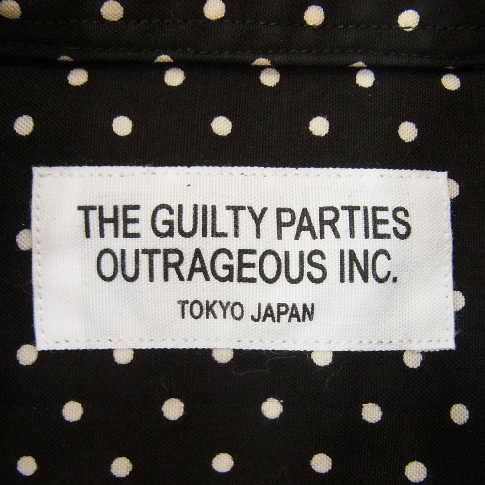 WACKO MARIA ワコマリア 15SS-DOT-08 刺繍 ドット ボタンダウン 半袖 シャツ ブラック系 M【中古】