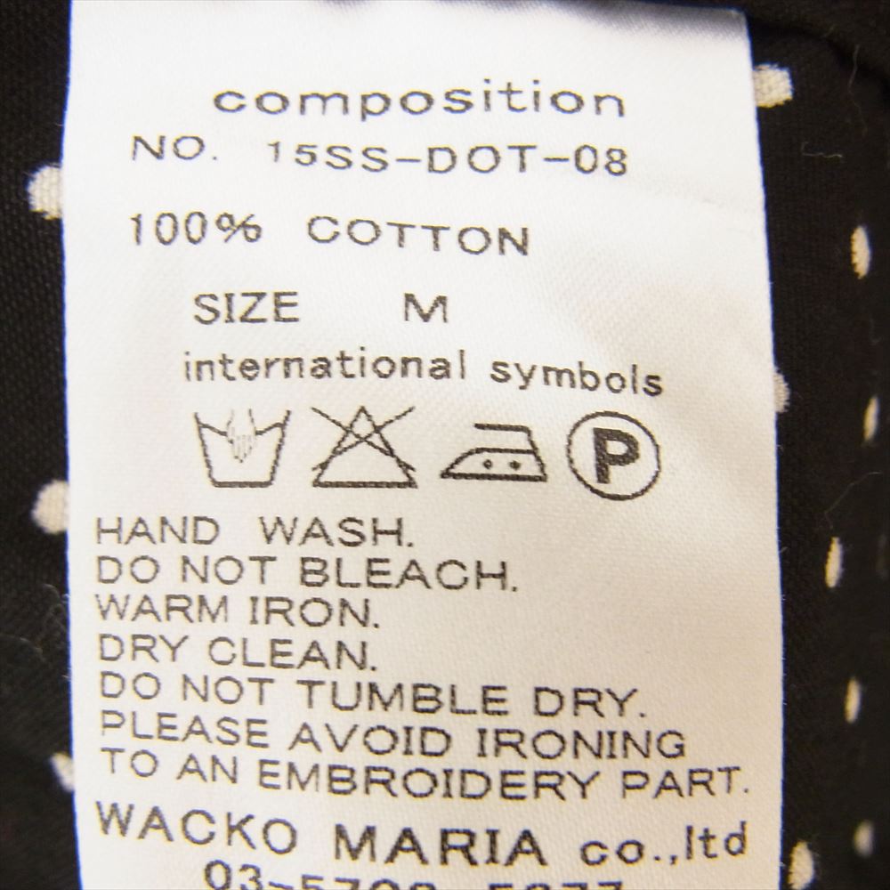 WACKO MARIA ワコマリア 15SS-DOT-08 刺繍 ドット ボタンダウン 半袖 シャツ ブラック系 M【中古】