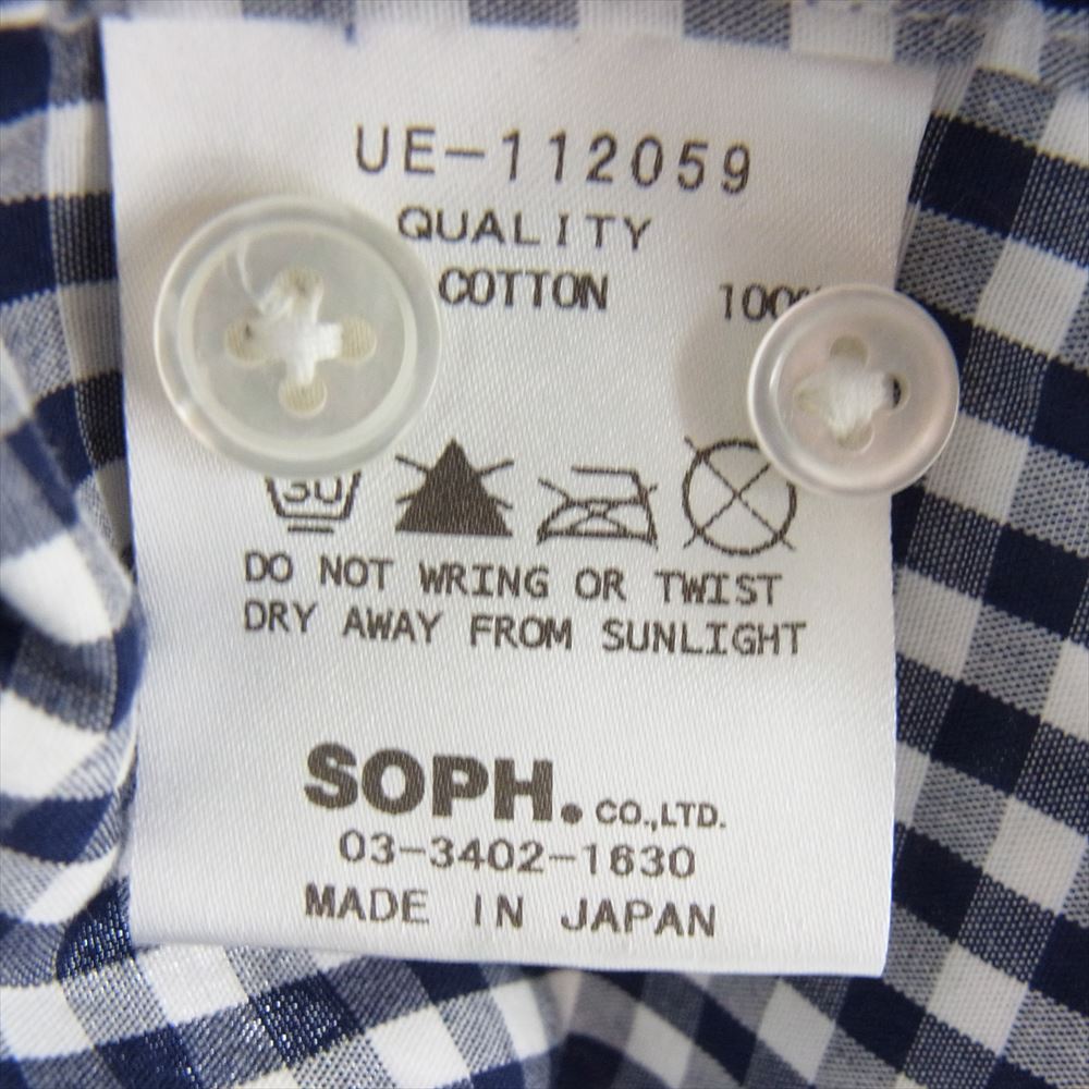 uniform experiment ユニフォームエクスペリメント UE-112059 STAR PATTERN GINGHAM B.D SHIRT 2 ギンガム チェック シャツ ネイビー系 ホワイト系 2【中古】