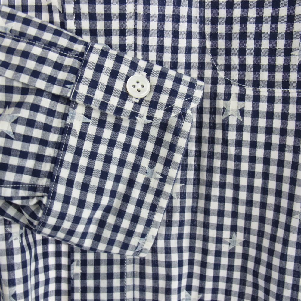 uniform experiment ユニフォームエクスペリメント UE-112059 STAR PATTERN GINGHAM B.D SHIRT 2 ギンガム チェック シャツ ネイビー系 ホワイト系 2【中古】