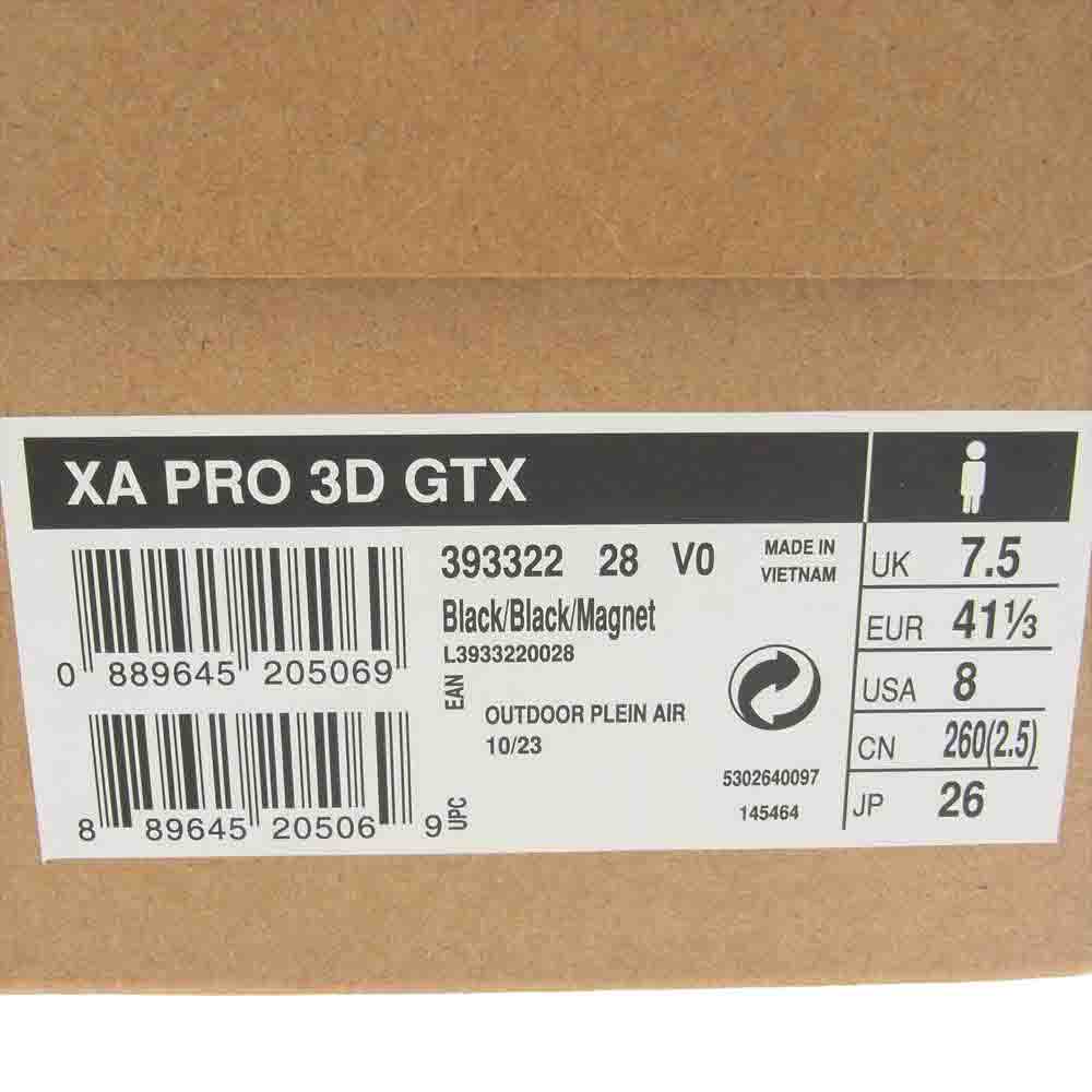 salomon サロモン 393322 XA PRO 3D GORE-TEX  ゴアテックス トレッキング シューズ ブラック系 26.0cm【美品】【中古】
