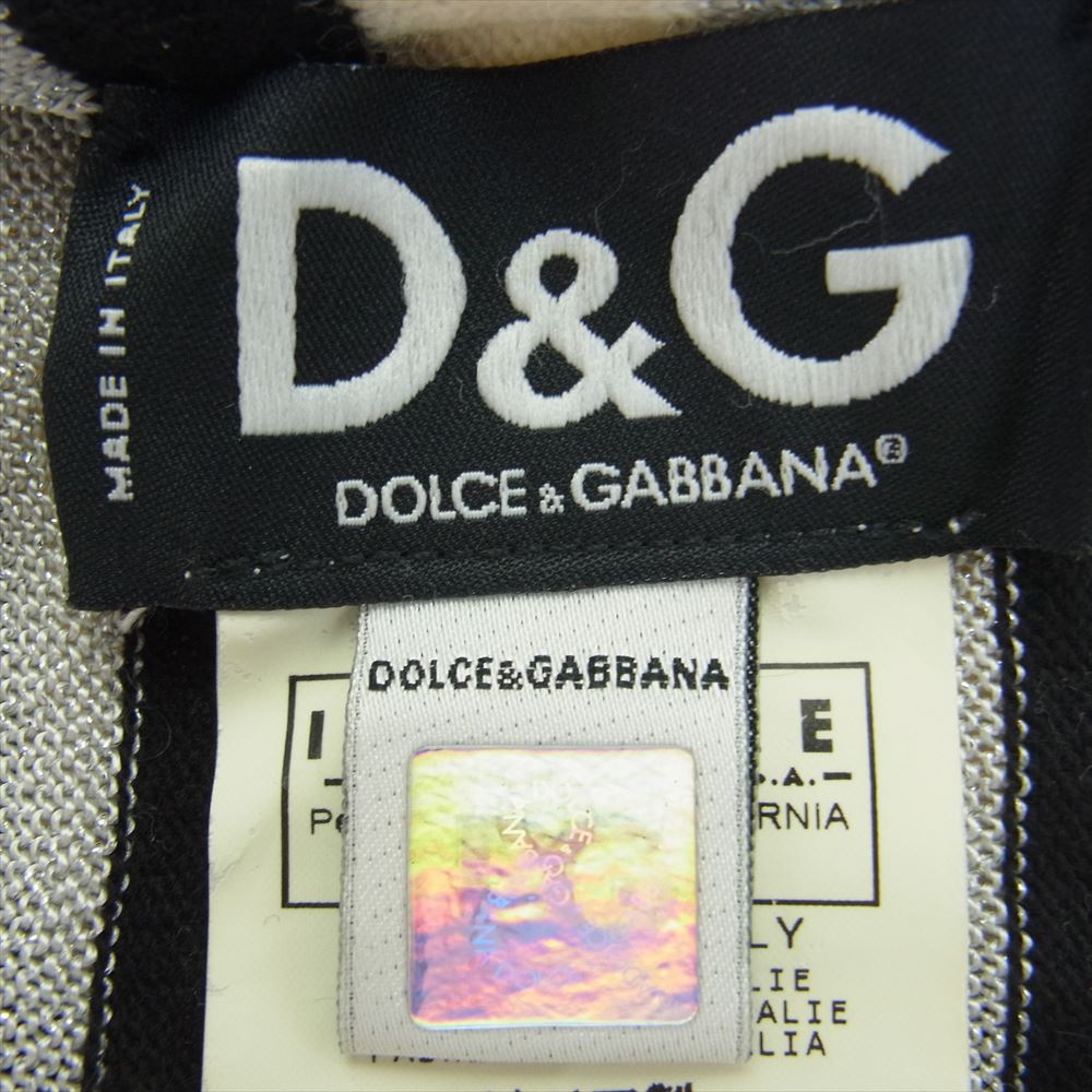 D&G ディーアンドジー DOLCE&GABBANA ドルチェアンドガッバーナ ボーダー マフラー オフホワイト系【中古】