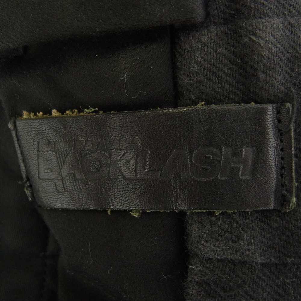 ISAMUKATAYAMA BACKLASH イサムカタヤマバックラッシュ 1417-01 リネンコットン製品染め レザーサイドライン ショーツ ショート ハーフ パンツ ブラック系 L【中古】
