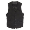 ISAMUKATAYAMA BACKLASH イサムカタヤマバックラッシュ 15SS 1504-03 コットンリネン製品染め+ジャパンカーフレザー白鞣し ベスト ジレ ブラック系 L【中古】