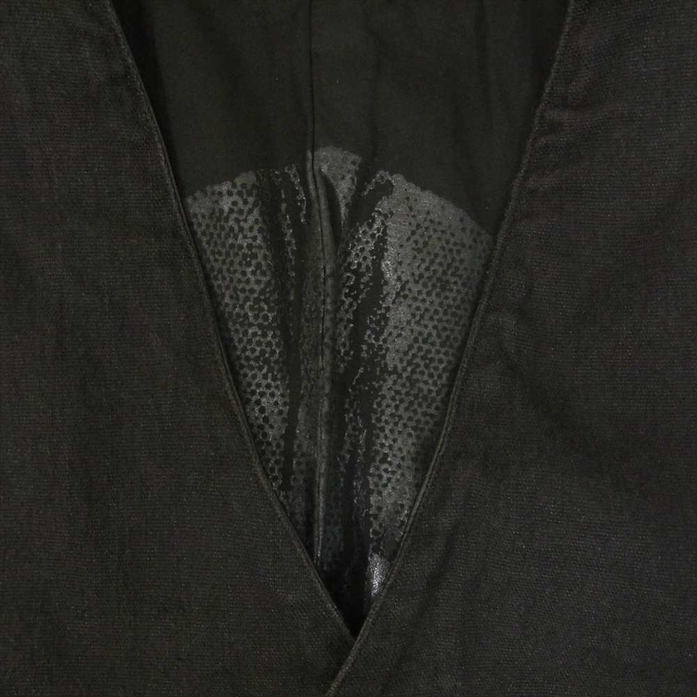 ISAMUKATAYAMA BACKLASH イサムカタヤマバックラッシュ 15SS 1504-03 コットンリネン製品染め+ジャパンカーフレザー白鞣し ベスト ジレ ブラック系 L【中古】