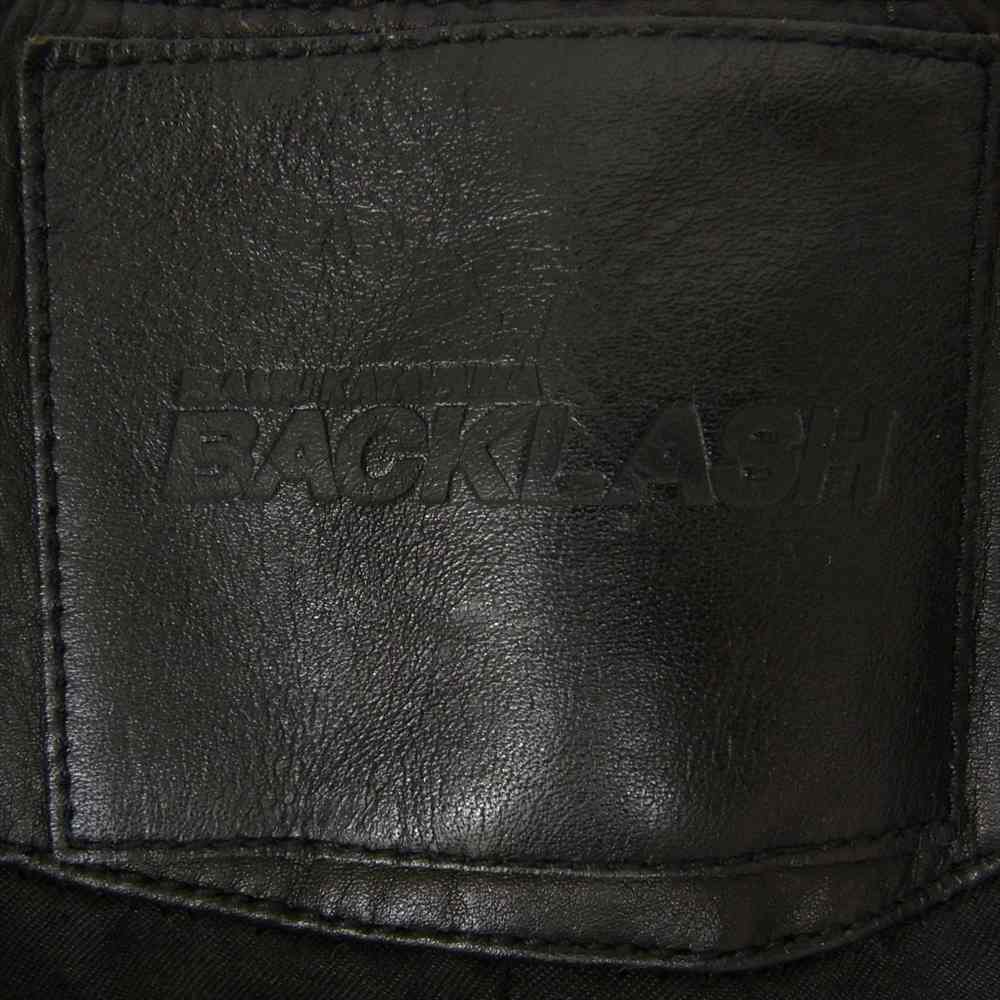 ISAMUKATAYAMA BACKLASH イサムカタヤマバックラッシュ 15SS 1504-03 コットンリネン製品染め+ジャパンカーフレザー白鞣し ベスト ジレ ブラック系 L【中古】